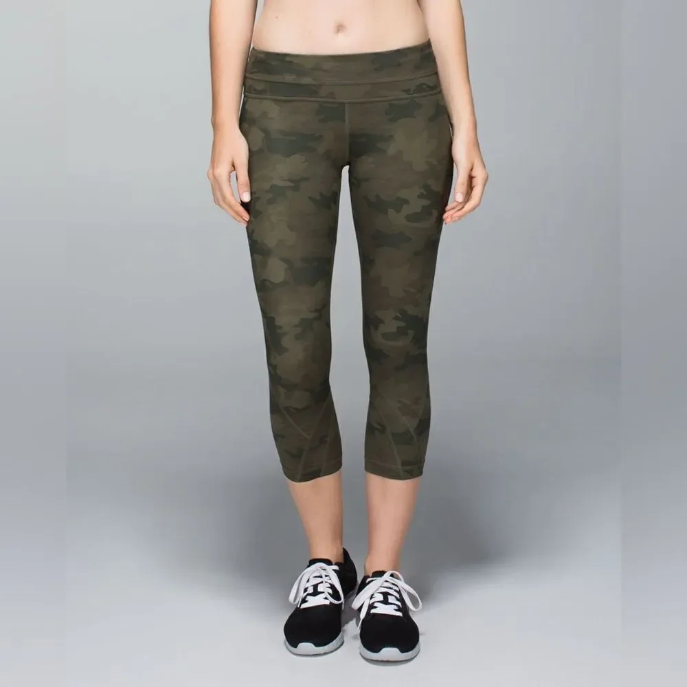 Lululemon Run: Inspire Crop II *All Luxtreme Savasana Camo Fatigue Green 4